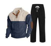 Tuta Uomo Invernale Offerta Leggera Felpa Senza Cappuccio Con Zip E Pantaloni Completi Due Pezzi Set Di Abbigliamento Sportivo Invernale Comode Complete Casa Tuta Ginnastica Firmate Training Outwear