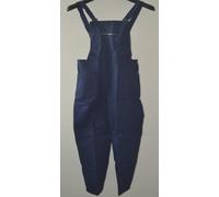 Tuta uomo lavoro pantalone con pettorina TG 60 62 64 66 68 70 cotone sanfor blu