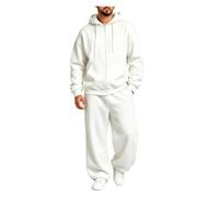 Tuta Uomo Pile Zip Cappuccio 2 Pezzi Gamba Larga Comoda Casual | Design zip completo fodro pile con taglio gamba larga, questa tuta cappuccio 2 pezzi porta vibe calda disinvolta per quotidia