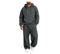 Tuta Uomo Pile Zip Cappuccio 2 Pezzi Gamba Larga Comoda Casual | Design zip completo fodro pile con taglio gamba larga, questa tuta cappuccio 2 pezzi porta vibe calda disinvolta per quotidia