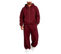 Tuta Uomo Pile Zip Cappuccio 2 Pezzi Gamba Larga Comoda Casual | Design zip completo fodro pile con taglio gamba larga, questa tuta cappuccio 2 pezzi porta vibe calda disinvolta per quotidia
