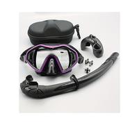 (Tuta viola) Set da immersione professionale galleggiante antiappannamento in silicone impermeabile