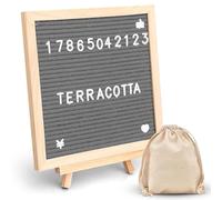 Tutamaz Letterboard, in feltro, 25 x 25 cm, con 340 numeri, lettere, decorazione per casa, ufficio, eventi, fattoria, colore grigio