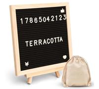 Tutamaz Letterboard, in feltro, per lettere, in legno, 25 x 25 cm, con 340 numeri, simboli lettere, decorazione per casa, ufficio, eventi, fattoria