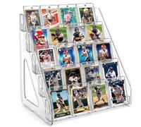 tutata Espositore per carte collezionabili, verticale a 5 ripiani, per lastre PSA BGS SGC, supporto magnetico per carte di credito, montaggio a scatto, verticale a 5 livelli