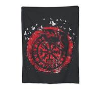 TuTaTiMANG Coperta in Flanella con Bussola, Corvo E Vegvisir di Odino, Coperta per Pisolini con Rune della Mitologia Norrena, Coperta in Flanella per Il Relax in Famiglia, Regalo