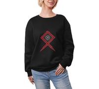 TuTaTiMANG Felpa con Bussola Vichinga E Simbolo Germanico, Girocollo della Mitologia Norrena, Stile Street Casual Comodo da Donna