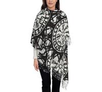 TuTaTiMANG Sciarpa Con Nappe A Forma Di Bussola Vichinga Nordica, Sciarpa In Poliestere Vegvisir, Scialle Invernale Stampato Da Donna, Accessorio Alla Moda