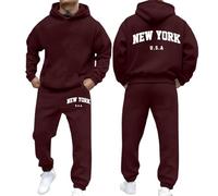 Tute da Ginnastica Uomo Due Pezzi,Felpe con Cappuccio e Pantaloni Autunnale Trend Active Hip Hop Felpa Elegante Completini Tuta Traspirante Comodo Completi 2 Pezzi per