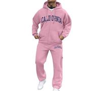 Tute da Ginnastica Uomo Due Pezzi Felpe con Cappuccio e Pantaloni Della Tuta Larghi 2 Jogging Fitness Sportiva Set Elegante Completini Invernale Tracksuit per il Tempo Libero