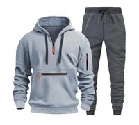 Tute Da Ginnastica Uomo Tinta Unita In Pile Fitness Felpe Con Cappuccio E Pantaloni Larghi Jogging 2 Pezzi Completo Casual Con Zip Caldo Sportiva Set Inverno Palestra Manica Lunga Tuta Ginnastica