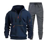 Tute Da Ginnastica Uomo Tinta Unita In Pile Fitness Felpe Con Cappuccio E Pantaloni Larghi Jogging 2 Pezzi Completo Casual Con Zip Caldo Sportiva Set Inverno Palestra Manica Lunga Tuta Ginnastica
