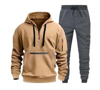 Tute Da Ginnastica Uomo Tinta Unita In Pile Fitness Felpe Con Cappuccio E Pantaloni Larghi Jogging 2 Pezzi Completo Casual Con Zip Caldo Sportiva Set Inverno Palestra Manica Lunga Tuta Ginnastica
