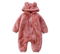 Tute da Neve Neonato 2025 Infant-And-Toddler-Bodysuit Bambino Inverno Tuta con Cappuccio Addensare Caldo Flanella Pagliaccetto Body a Maniche Lunghe Cerniera Vestitini per Neonati Maschi ragazzi e rag