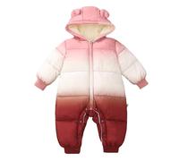 Tute da Neve Neonato Tuta con Pelliccia Invernale in Flanella Playsuit Cappuccio Vestitini per Neonati Maschi Fleece Footed Jumpsuit Pram Toddler One Piece
