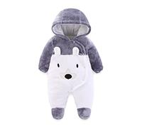 Tute da Neve Neonato Tutine Pagliaccetto Invernale Cappuccio, Addensare Caldo Pigiama Denso Tutina in Pile Tuta Bambina per Fleece Footed Jumpsuit Pram Toddler One Piece