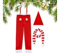 Tute Da Scheletro Natalizio - Ornamento Per Scena, Tuta Creative Garden Gathering Prop | Tuta Natalizia, Cappello Da Babbo Natale E Sciarpa Per Scheletro Gigante Da 12 Piedi, Prato, Patio, Festa In Gi