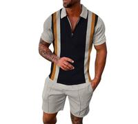Tute da uomo 2 pz camicie e pantaloncini set abiti eleganti stampa estiva maglietta e pantaloncini outfit un leggero traspirante Athleisure abbigliamento sportivo spiaggia abbigliamento all'aperto