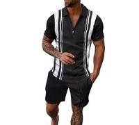Tute da uomo 2 pz camicie e pantaloncini set abiti eleganti stampa estiva maglietta e pantaloncini outfit un leggero traspirante Athleisure abbigliamento sportivo spiaggia abbigliamento all'aperto