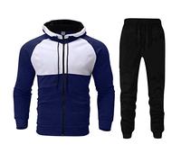 Tute da Uomo Autunno e Inverno Giacca con Cappuccio Completi 2 Pezzi Felpe e Pantaloni Elegante Completini Tuta Ginnastica Cardigan Zip Maniche Lunghe Sportiva Completo Uomo Running Taglie Forti
