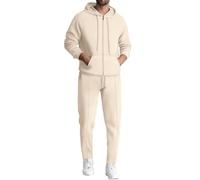Tute da uomo Set completo Felpe con cappuccio Abiti da jogging Pantaloni da uomo Primavera E Autunno Tasca Cerniera Manica Lunga Giacca Pantaloni Tuta Sportiva Outdoor Tute Abbigliamento, cachi, L