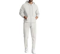 Tute da uomo Set completo Felpe con cappuccio Abiti da jogging Pantaloni da uomo Primavera E Autunno Tasca Cerniera Manica Lunga Giacca Pantaloni Tuta Sportiva Outdoor Tute Abbigliamento, bianco, L
