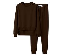 Tute Donna Casual Leggera Tuta Da Casa Curvy Pullover Felpa Senza Cappuccio E Jogging Pantaloni Set Coordinati Abbigliamento Elegante Morbida Completi 2 Pezzi Ginnastica Workout Fitness Outfit
