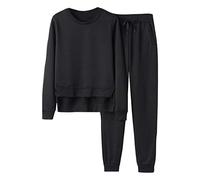 Tute Donna Casual Leggera Tuta Da Casa Curvy Pullover Felpa Senza Cappuccio E Jogging Pantaloni Set Coordinati Abbigliamento Elegante Morbida Completi 2 Pezzi Ginnastica Workout Fitness Outfit