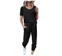 Tute Donna Complete Offerte Estive Casual Tute Da Ginnastica Da Donna Estiva Jogger Tuta Set Felpa & Pantaloni Della Tuta Comodo Taglie Forti Per Casual Jogging Fitness Yoga Casa Pigiama Set