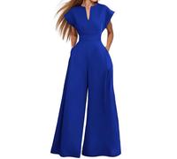 Tute Eleganti Donna Cerimonia Pantaloni da Tuta da Donna Lungo Vestito Senza Manica Scollo a V Tute a Gamba Larga Baggy Tuta da Donna Elegante Curvy Tuta Intera Rompers Sexy da Sera Interi