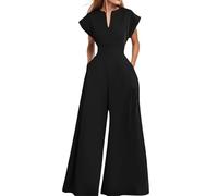 Tute Eleganti Donna Cerimonia Pantaloni da Tuta da Donna Lungo Vestito Senza Manica Scollo a V Tute a Gamba Larga Baggy Tuta da Donna Elegante Curvy Tuta Intera Rompers Sexy da Sera Interi