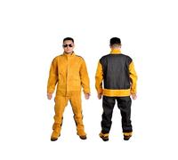 Tute for saldatura in pelle resistente con resistenza al fuoco e isolamento termico for indumenti protettivi for saldatori Tuta protettiva speciale(Orange,L)