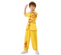 Tute Sportive per Bambini, Unisex, con Camicia a Maniche Corte e Pantaloni Wushu, Completo in Raso, Abbigliamento Artistico#G