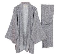 Tute Stile Giapponese da Uomo T-Shirt Kimono da Uomo-Grigio Taglia M