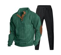 Tute Uomo Tuta Autunno e Inverno Elegante Completi Fitness Completo Sportiva Tracksuit Sweatshirt Senza Cappuccio e Pantalone Abbigliamento da Ginnastica Casual Cotone Suit da Uomo 2 Pezzi Calcio Set
