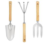 Tutee Kit Giardinaggio 3 Pezzi, Attrezzi da Giardinaggio, Attrezzi da Giardino con Paletta Giardinaggio, Artiglio a Tre Punte, Rastrello a Mano, Idea Regalo per Cura Giardino Erbacce (3 Pezzi)