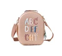 Tutete Borsa termica per bambini 3D, borsa termica per gustare, leggera, resistente e facile da trasportare, con tasca laterale e manico regolabile, ideale per scuola e uscite | Funny Letters