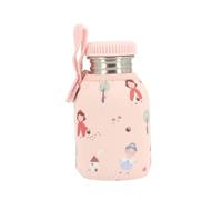 Tutete Bottiglia in acciaio inox da 350 ml con custodia in neoprene isolata, riutilizzabile, riciclabile e senza BPA, chiusura ermetica a vite, per bambini dai 6 anni, Little Red