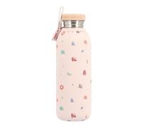 Tutete Bottiglia in acciaio inox da 750 ml con custodia in neoprene isolata, riutilizzabile, riciclabile e senza BPA, chiusura ermetica a vite, per bambini dai 6 anni, Geometric Nature