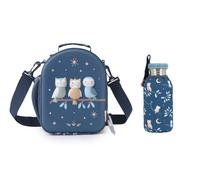 Tutete Cofanetto pasto avventura per bambini | Confezione di borsa termica 3D con bottiglia in acciaio 500 ml + custodia termica | ideale per pasti bambini, asilo, scuola e uscite | Magical Forest