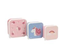 Tutete Lot de 3 Boîtes Repas Enfant | Lunch Box 500 ML, 350 ML, 300 ML | Micro-ondables, Lavables au Lave-Vaisselle, sans BPA | Idéales pour Crèche, École et Sorties | Magical Unicorn