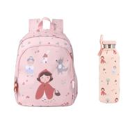 Tutete Pack Zaino scuola con bottiglia isotermica 750 ml | Borsa resistente e bottiglia in acciaio con custodia, ideale primaria e tempo libero, Piccolo rosso
