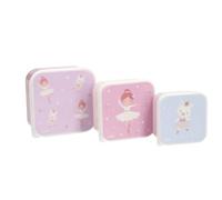 Tutete Set 3 Portapranzo Bambini | Lunch Box 500 ML, 350 ML, 300 ML | Adatte al Microonde, Lavabili in Lavastoviglie, Senza BPA | Ideali per Asilo, Scuola e Uscite | Ballet