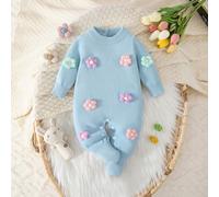 Tutina a maniche lunghe in maglia per neonata, tuta con cappuccio comoda, adatta per autunno/inverno, elegante, versatile, adatta per uso quotidiano, interno, esterno, viaggi 6-9M,0-1M,1-3M,3-6MMaglie