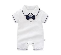 Tutina Bebe Garcon Estate Manica Corta Fiocco Banchetto Matrimonio Cento Giorni Tuta Body Pigiama Abbigliamento Neonato Caldo Vestito Regalo