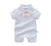 Tutina Bebe Garcon Estate Manica Corta Fiocco Banchetto Matrimonio Cento Giorni Tuta Body Pigiama Abbigliamento Neonato Caldo Vestito Regalo