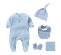 Tutina Bebe Nuovo Manica Lunga Piedi Cappuccio Guanti Berretto Sei Pezzi Tuta Body Pigiama Abbigliamento Bambino Caldo Inverno Vestito Regalo