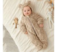 Tutina con cappuccio e motivo carino da neonato/a, soffice, adatta per autunno/inverno dentro e fuori casa 6-9M,9-12M,12-18M,18-24M,2-3Y,0-1M,1-3M,3-6MColore unicoTessuto intrecciato