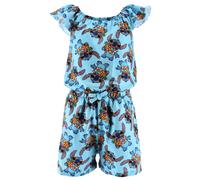 TUTINA CORTA STITCH DISNEY BAMBINA COMPLETO AZZURRO CON VITA ELASTICA IN COTONE