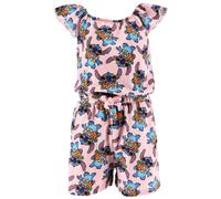 TUTINA CORTA STITCH DISNEY BAMBINA COMPLETO ROSA CON VITA ELASTICA IN COTONE